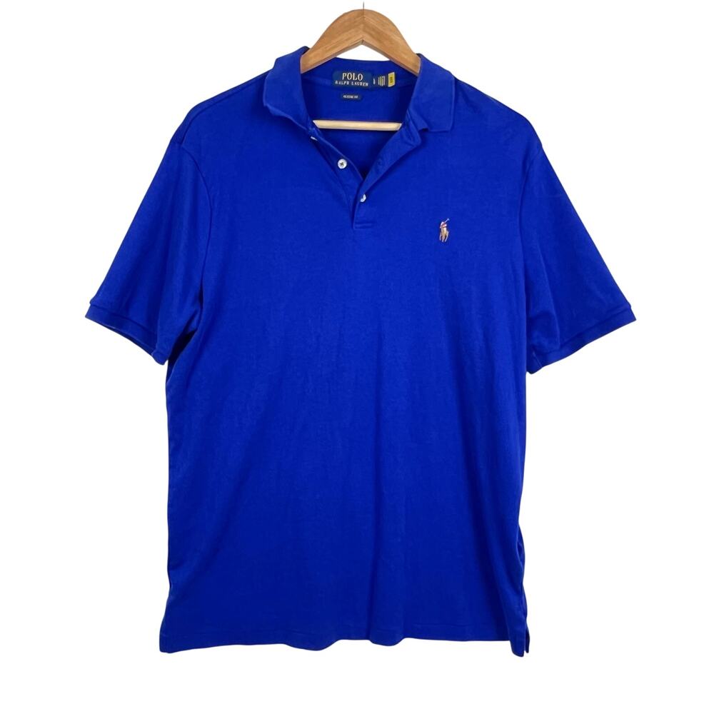 EUC Polo Ralph Lauren Blue Classic Fit Short Sleeve Preppy Men's Polo Shirt L